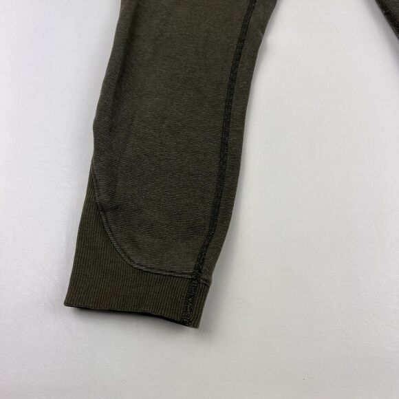 LULULEMON Refine Crop Legging Heathered Fatigue Green Wee Stripe Athleisure Sz 6 - Picture 3 of 11